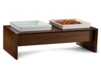 Replus Station D'Alimentation Meshidai A Double Bol en porcelaine