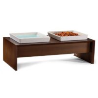 Replus Station D'Alimentation Meshidai A Double Bol en porcelaine